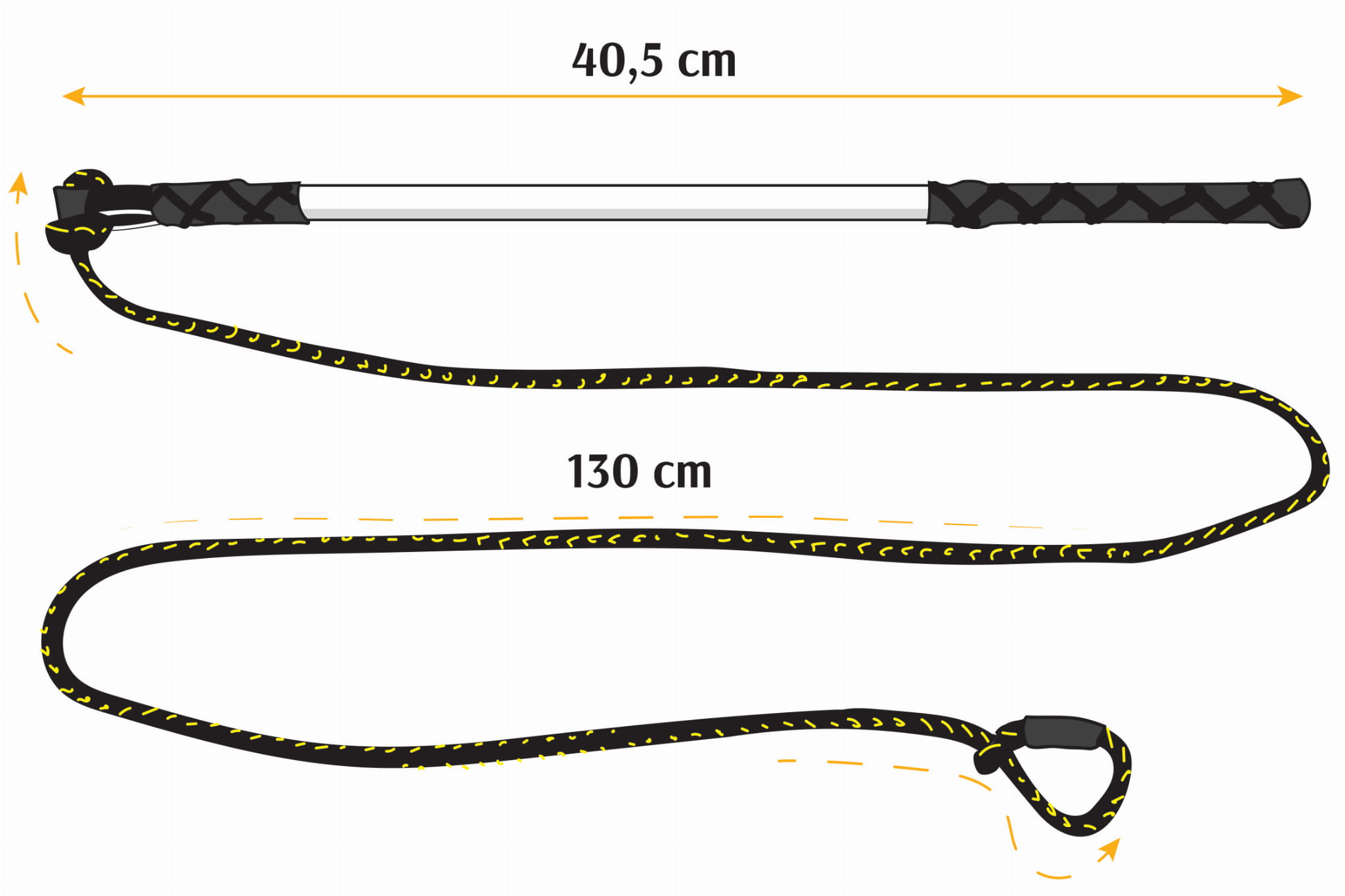 130 см пръчка с шнур + червени глави за моп + черна кожа