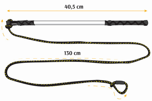 130 см пръчка с шнур + червени глави за моп + черна кожа