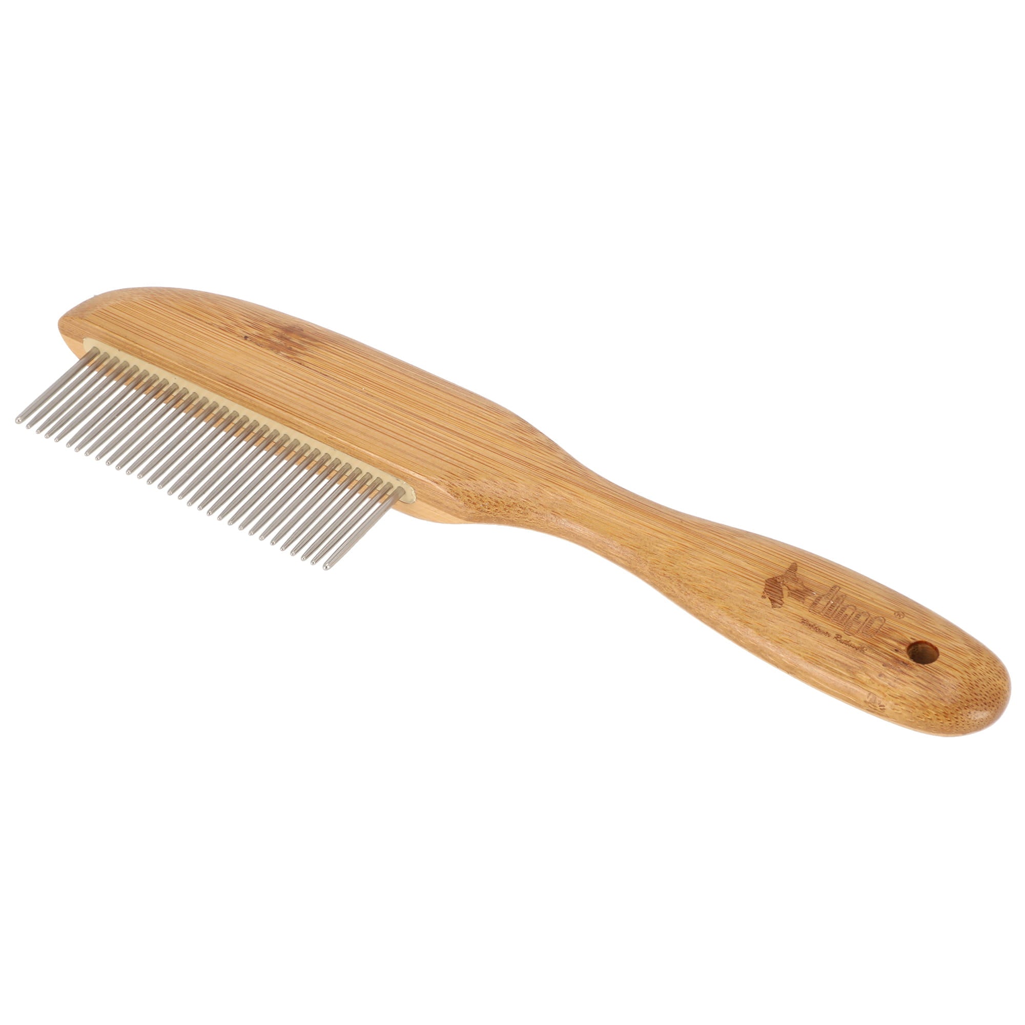 Гребен с бамбукова дръжка и въртящи се зъби (41)