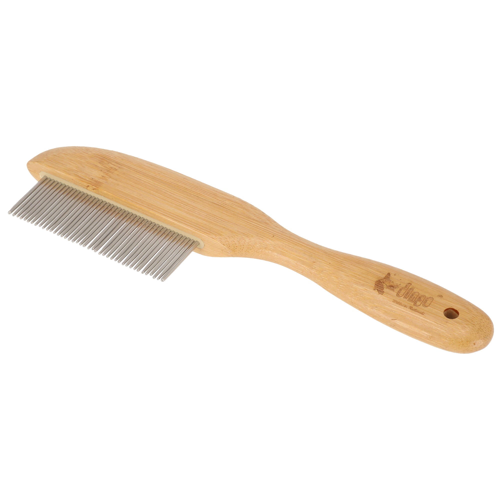 Гребен с бамбукова дръжка и въртящи се зъби (31)