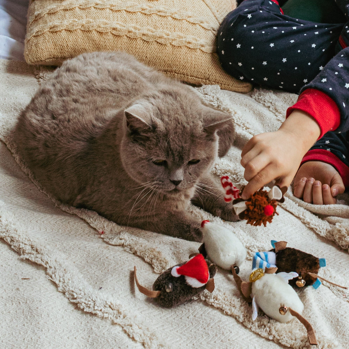 Играчка за котки Коледна мишка Рудолф
