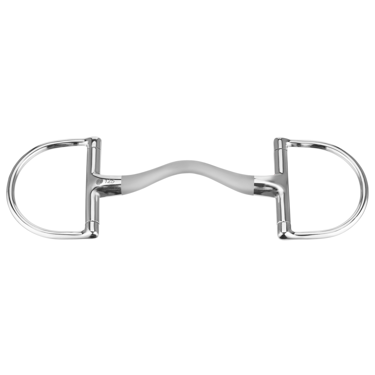 Zăbală SATINOX CM cu inele D și muștiuc fix (Mullen) 14 mm - oțel inoxidabil