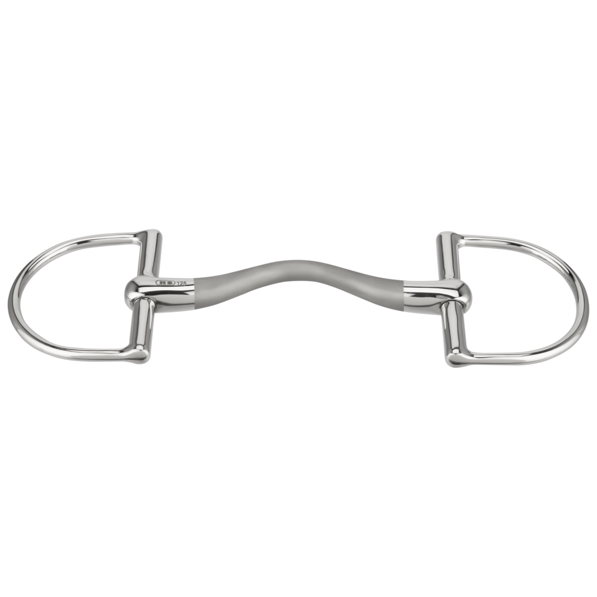 Zăbală SATINOX CM cu inele D și muștiuc fix (Mullen) 14 mm - oțel inoxidabil
