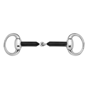 Zăbală eggbutt 16 mm din Hartcarbon, cu inele ovale din oțel inoxidabil