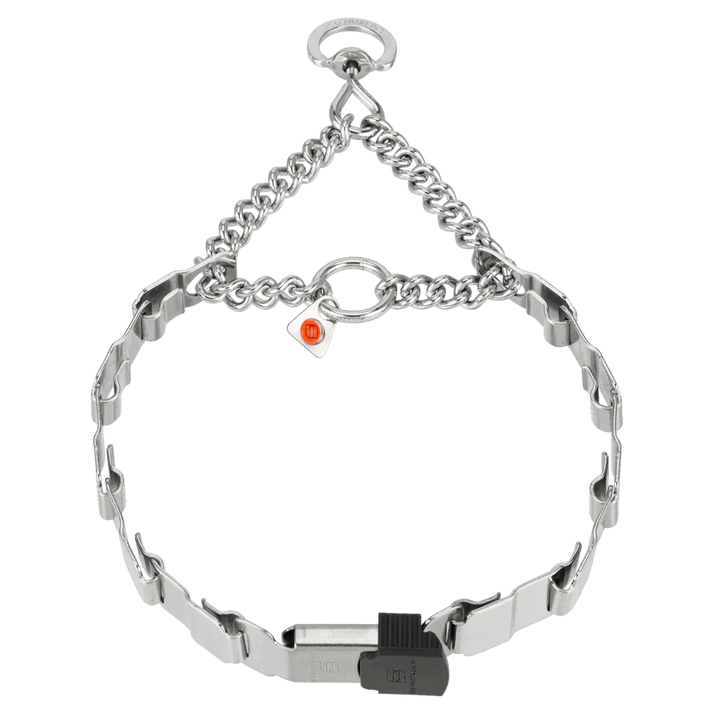 Нашийник NeckTech Fun с верижка за закрепване и ClicLock – неръждаема стомана