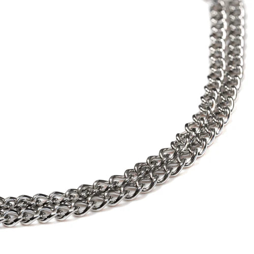 Двуредов нашийник Martingale, плоски полирани звена – Неръждаема стомана, 2.0 мм