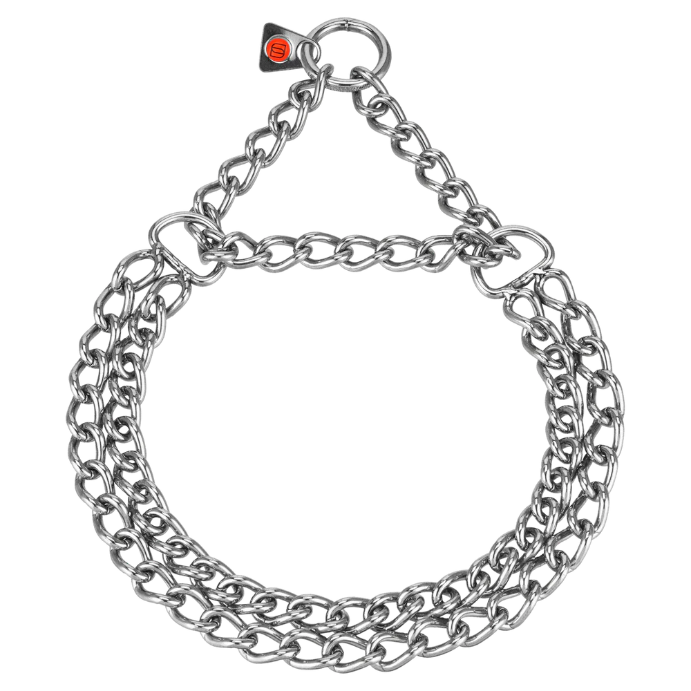 Двуредова яка Martingale, плоски полирани звена – Неръждаема стомана, 3.0 мм