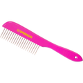 Гребен за кучета – 230 x 25 мм, 30 мм метални зъбци – дървен, розов