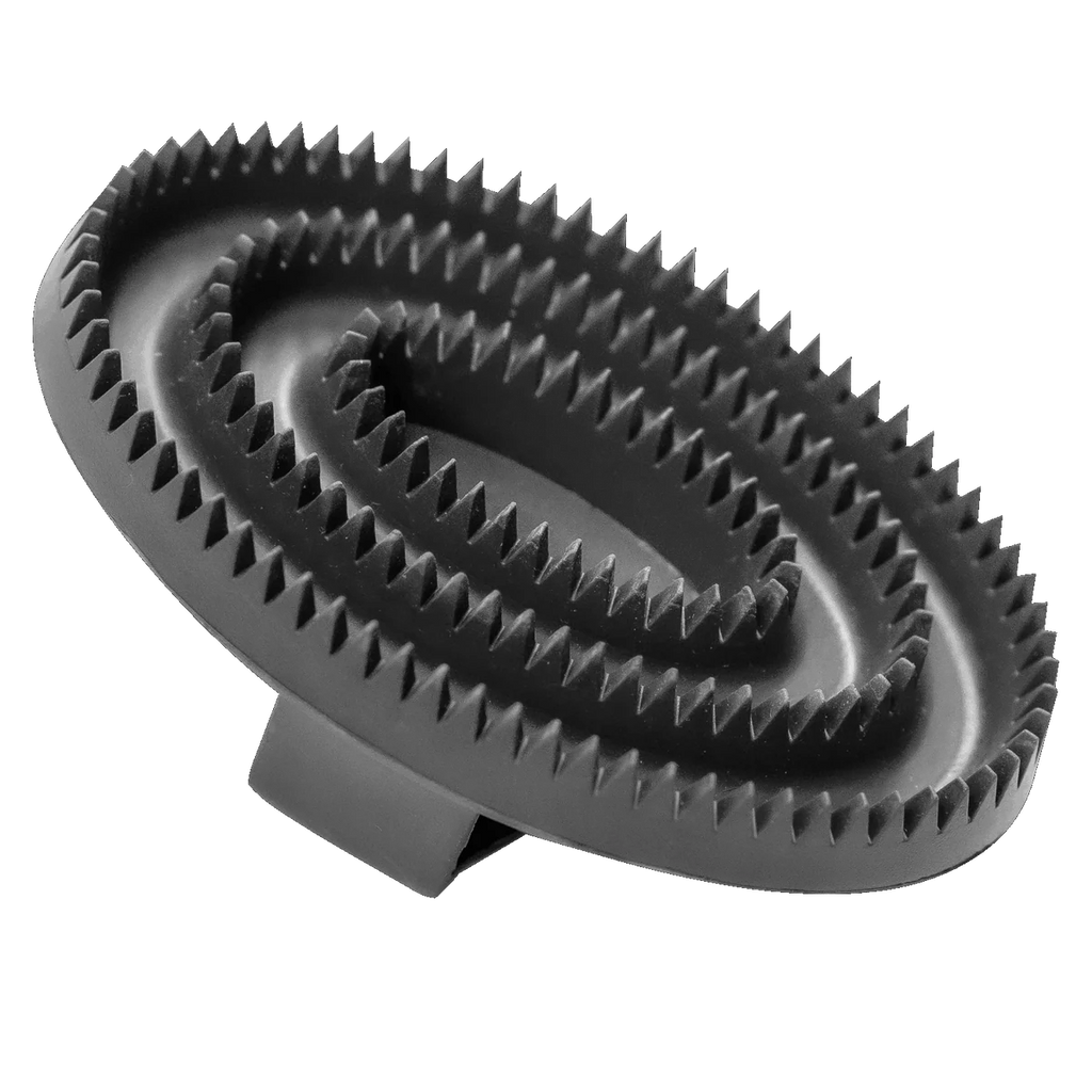 Гребен за къри, овален – гумен, черен, 125 x 80 мм