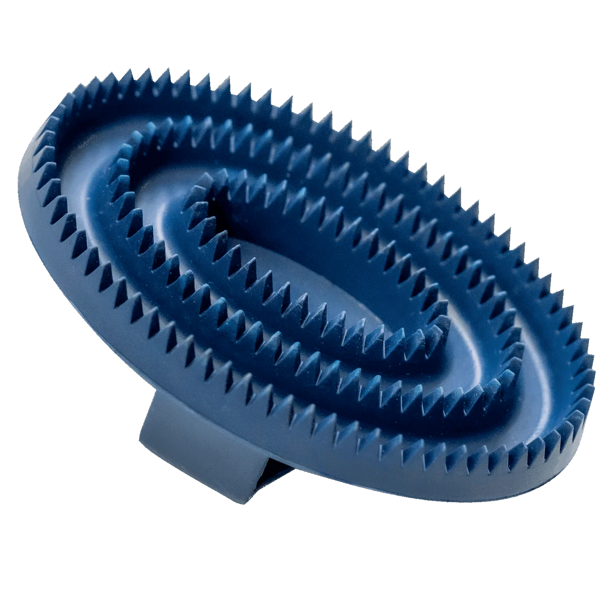 Гребен за къри, овален – гумен, син, 125 x 80 мм