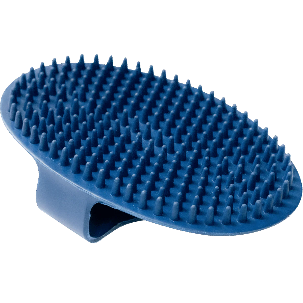 Гребен за къри, овален – гумен, син, 150 x 100 мм