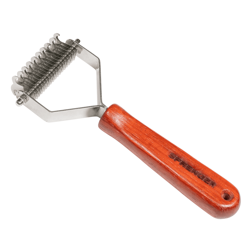 Двустранна четка – дървена дръжка със зъби от неръждаема стомана