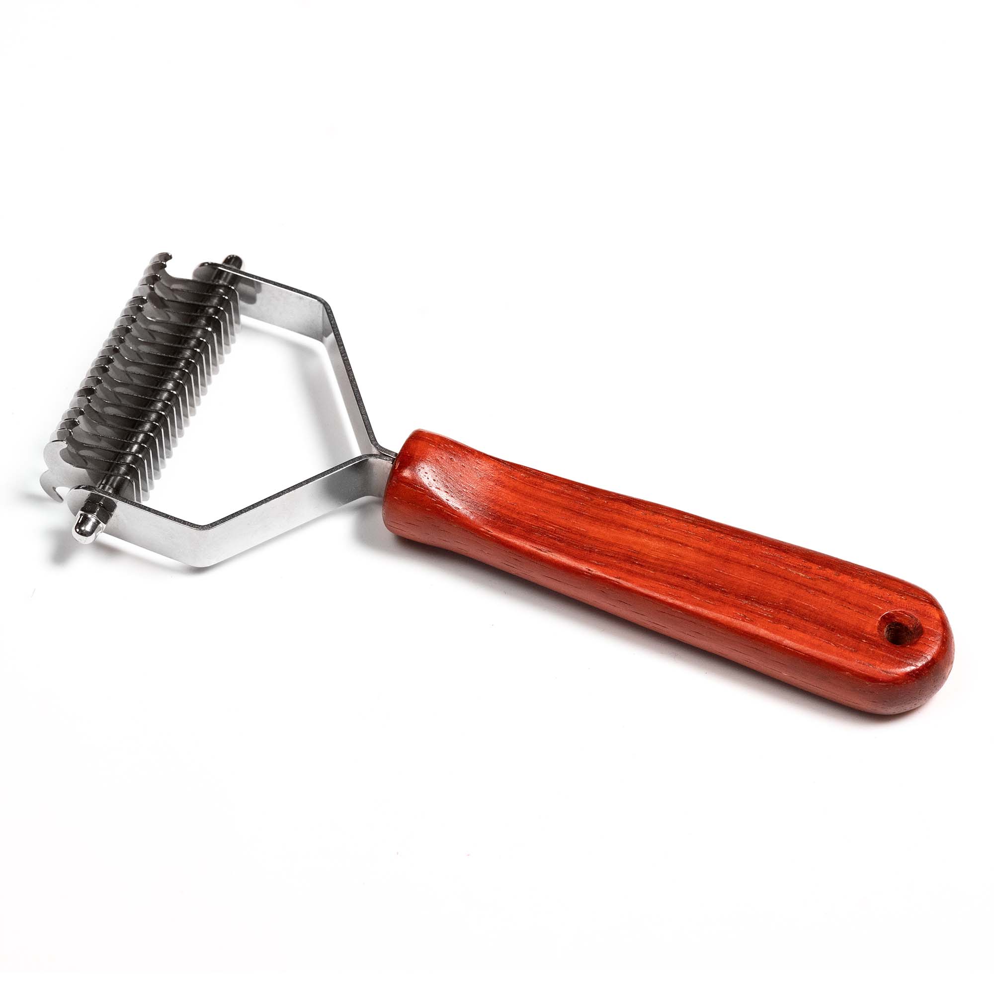 Двустранна четка – дървена дръжка със зъби от неръждаема стомана