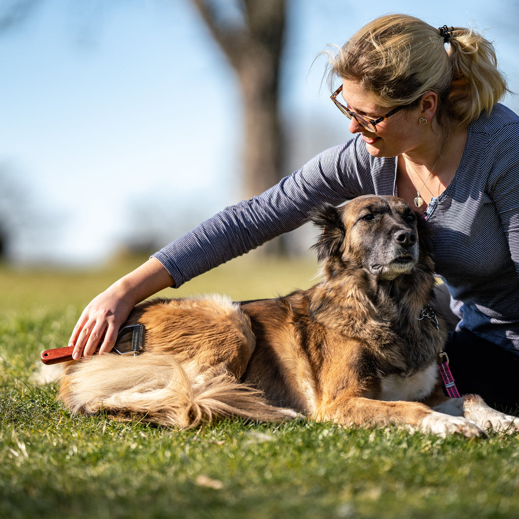 Двустранна четка – дървена дръжка със зъби от неръждаема стомана