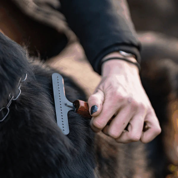 Гребло за кучета – стомана с покритие, 1 ред