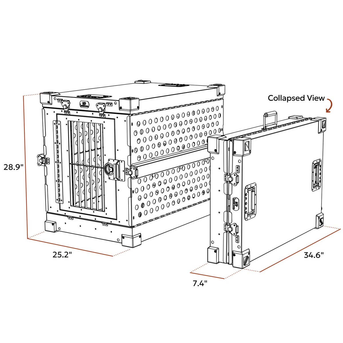 Cușcă pliabilă din aluminiu pentru câini K9 Kennel Boss