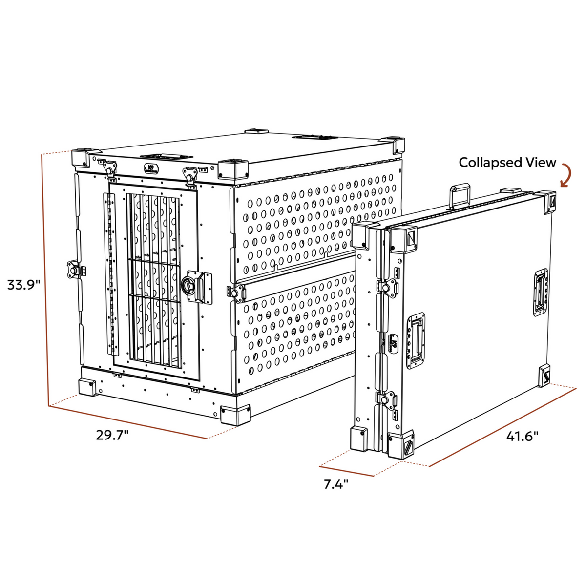 Cușcă pliabilă din aluminiu pentru câini K9 Kennel Boss