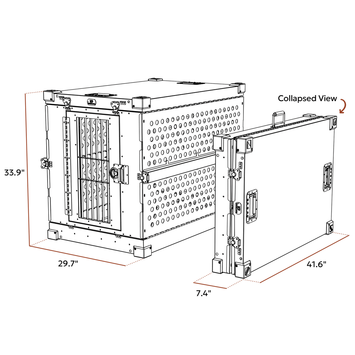 Cușcă pliabilă din aluminiu pentru câini K9 Kennel Boss
