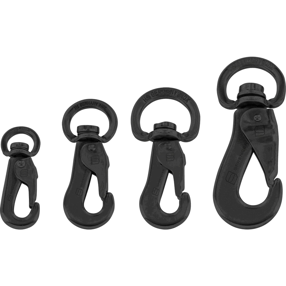 Кука за шпренгер, изработена от черна неръждаема стомана