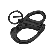 Cârlig rapid (snap shackle) Sprenger cu ochi fix din oțel inoxidabil negru, 52 mm