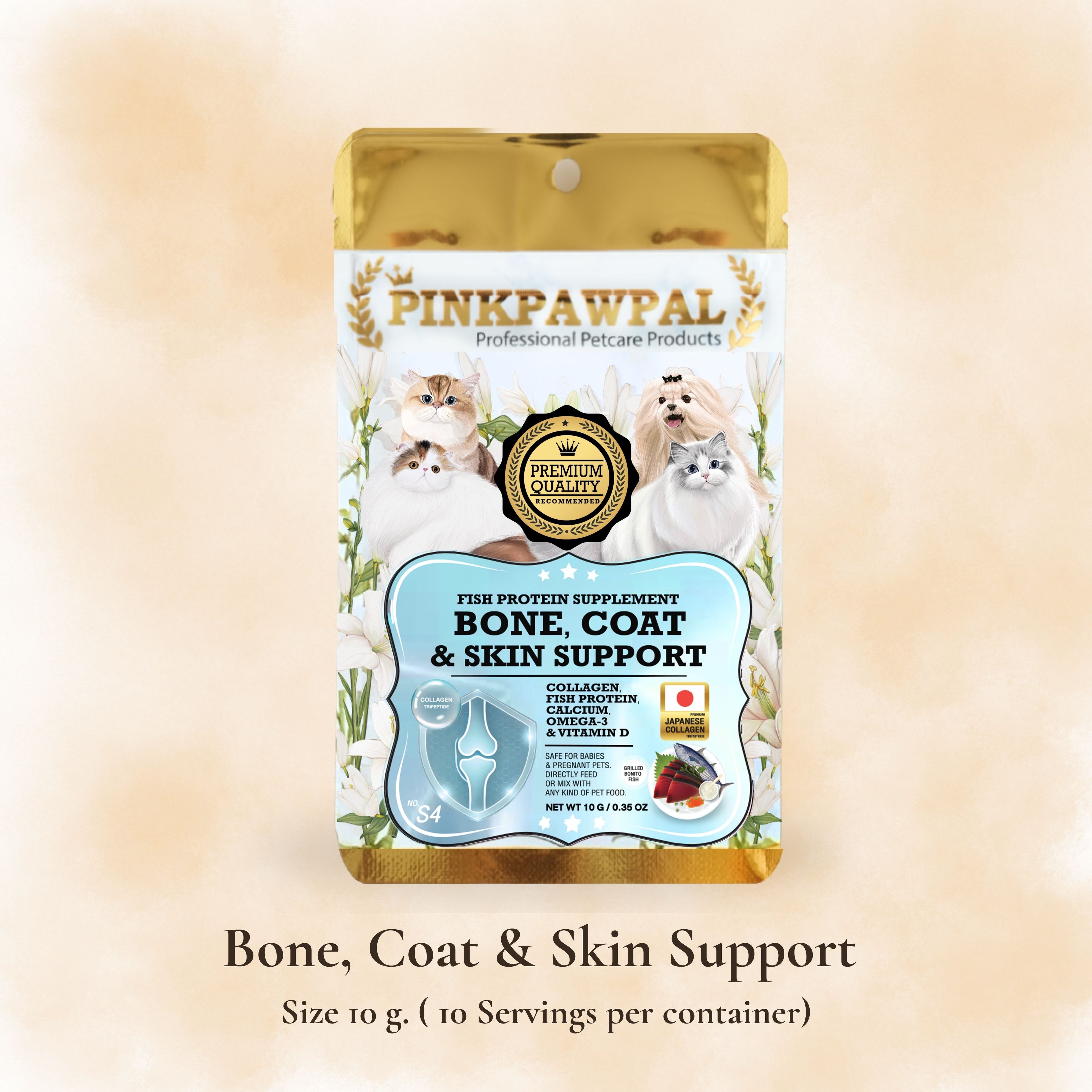 Bone Coat & Skin Support - Добавка за кости, козина и кожа за котки и малки кученца