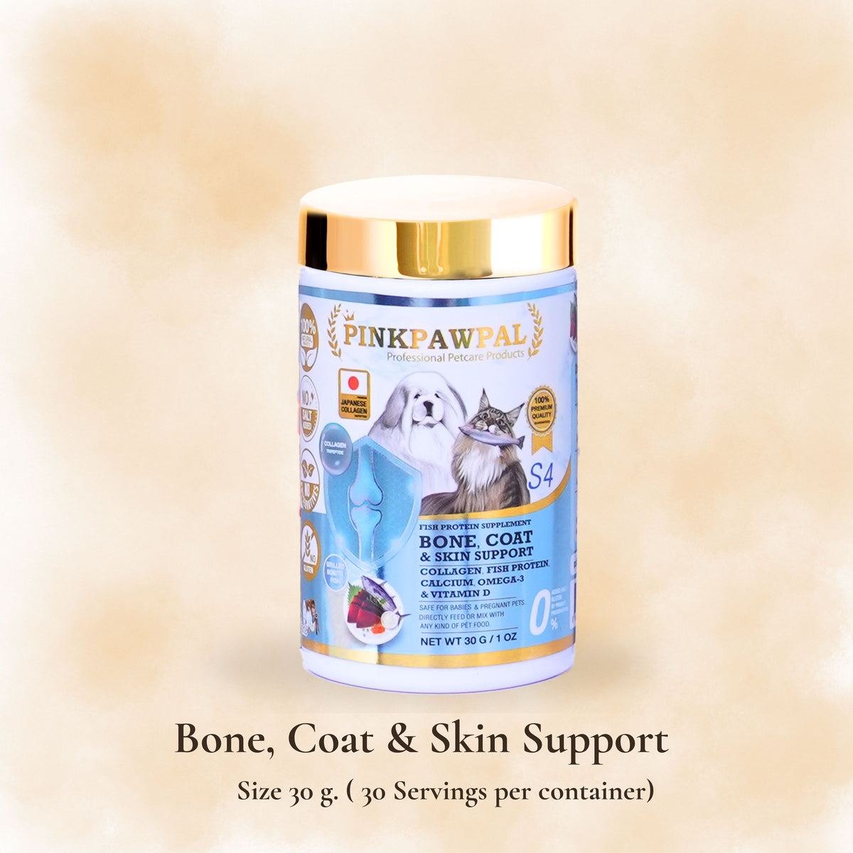Bone Coat & Skin Support - Добавка за кости, козина и кожа за котки и малки кученца