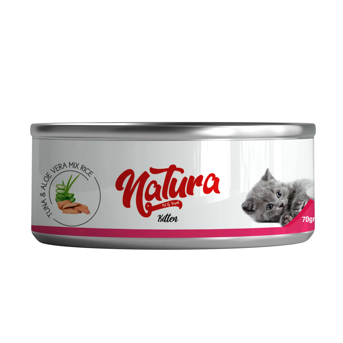 Консерва за котки Natura, смес от риба тон и алое вера в сос, 70 гр