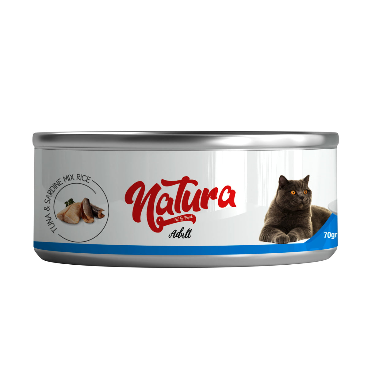 Консерва за котки Natura Микс от риба тон и сардини, в сос 70 гр