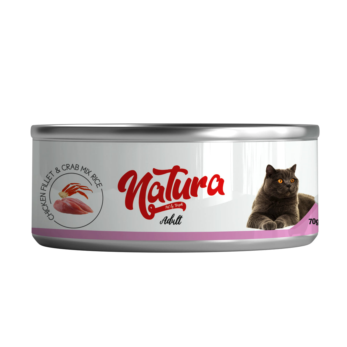 Консерва за котки Natura Fillet микс пиле и рак в желе 70 гр