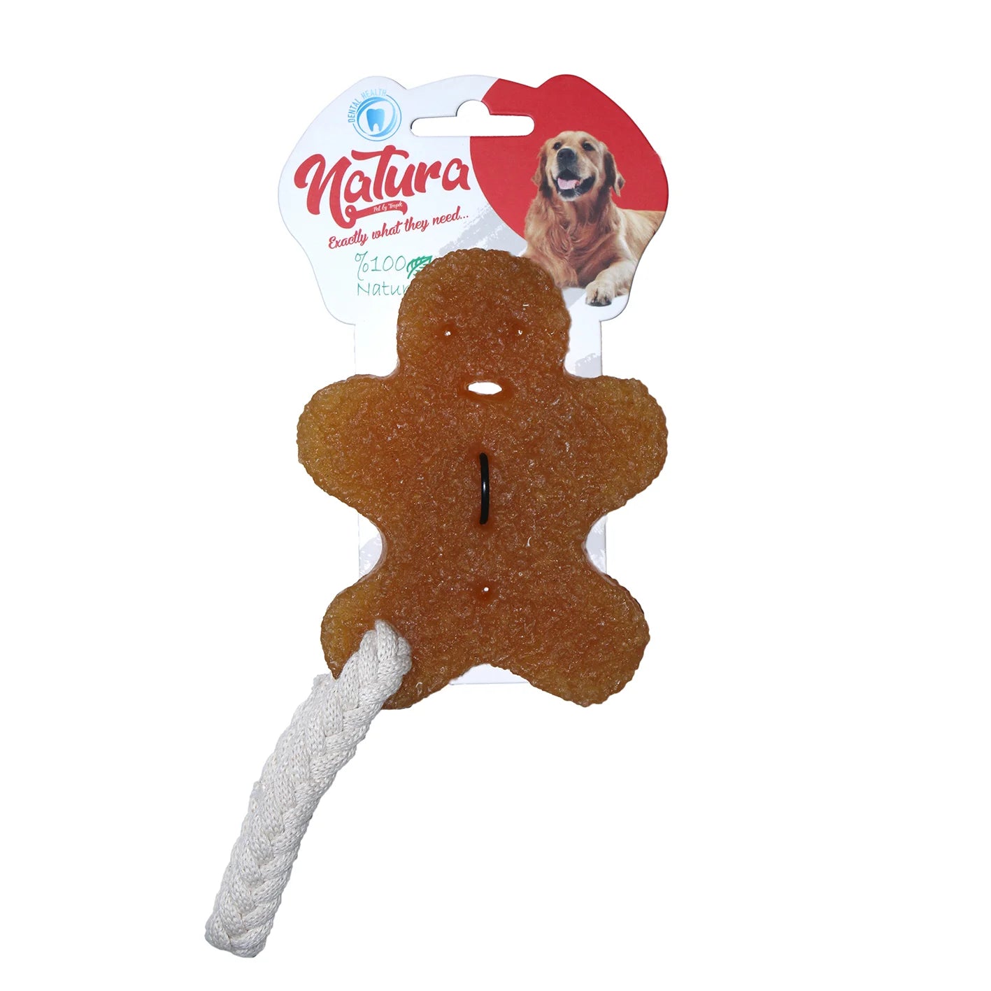Играчка за кучета – Дъвчаща играчка за кучета Natura Rubber Cookie Man PTH-061 (19 см)