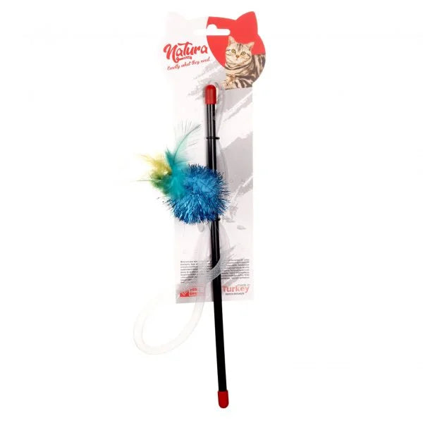 Играчка за котки – Natura Shiny Pom Pom играчка за котки, пръчка PTC-024 (30 см) 
