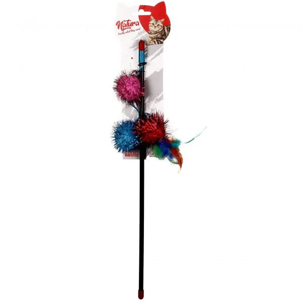 Играчка за котки – Natura Triple Shiny Ball Cat Toy Rod PTC-034 (45 см) 