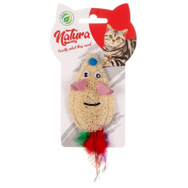Играчка за котки – Natura Natural Feathered Sponge Mouse Cat Toy PTC-051 (15 см) 