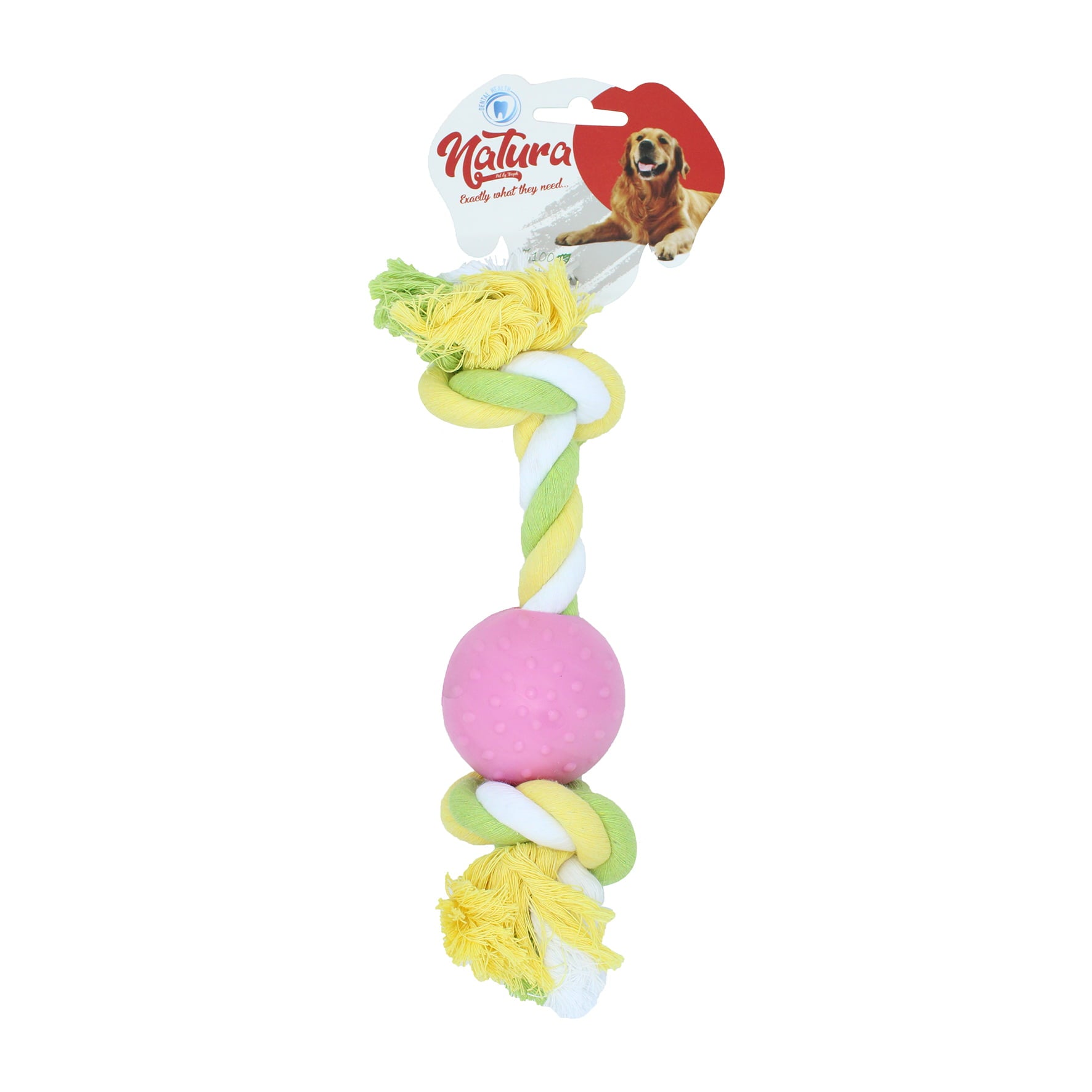 Играчка за кучета – Играчка за кучета Natura Rope с пластмасова топка PTH-035 (30 см)