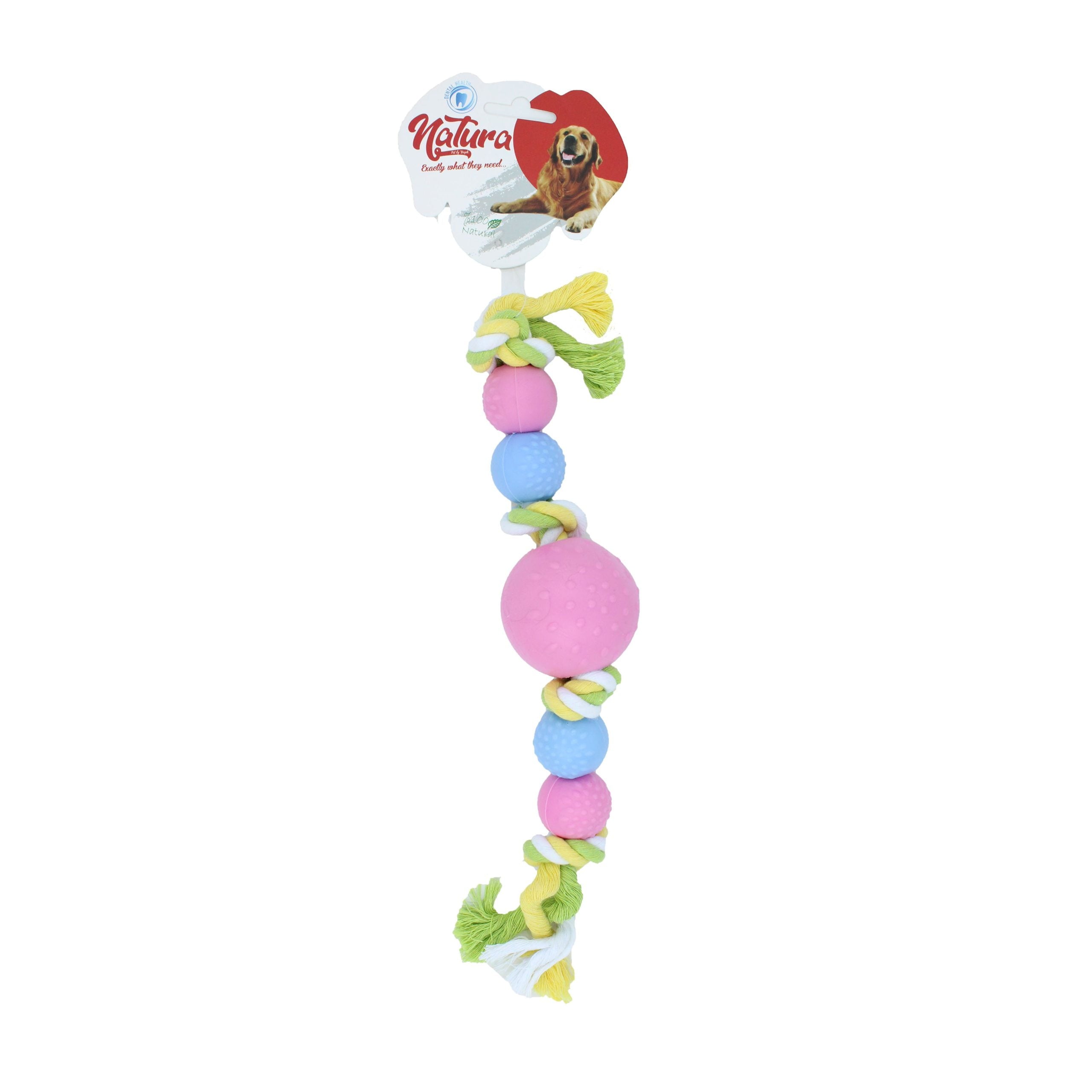 Играчка за кучета – Играчка за кучета Natura Rope с пластмасова топка PTH-043 (40 см) 