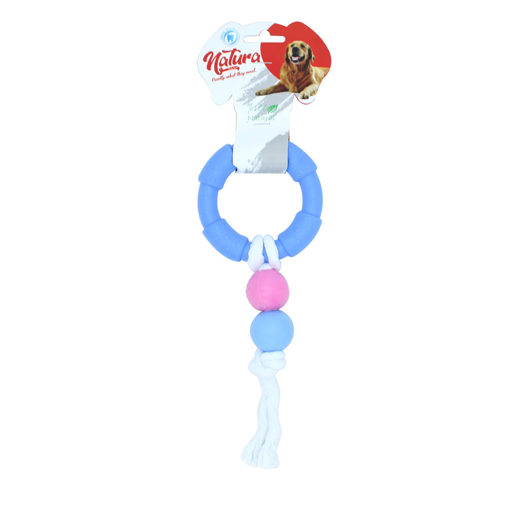 Играчка за кучета – Играчка за кучета Natura Rope с пластмасова топка и пръстен PTH-048 (27 см) 