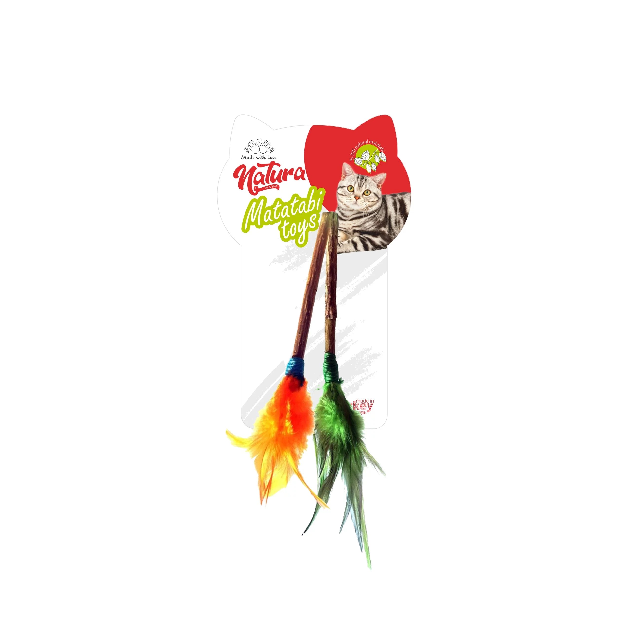 Играчка за котки – Natura Matatabi Играчка за котки метла и пръчка 2 бр.
