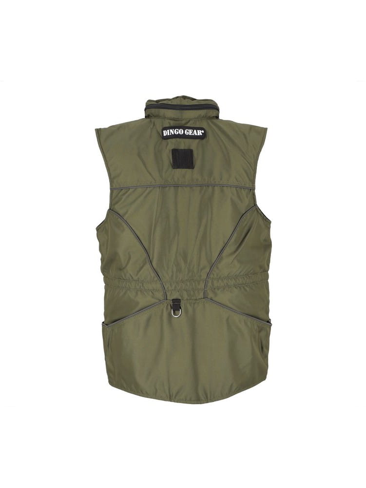 Dingo Gear – Целосезонен жилет за обучение на кучета с качулка, зелен цвят 