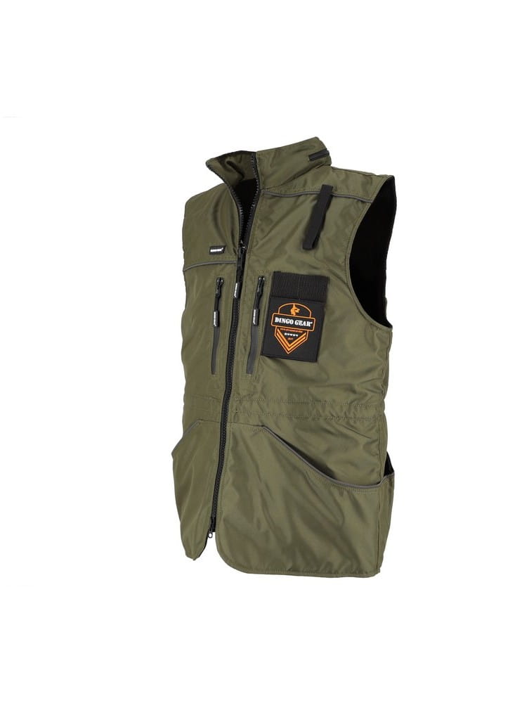 Dingo Gear – Целосезонен жилет за обучение на кучета с качулка, зелен цвят 