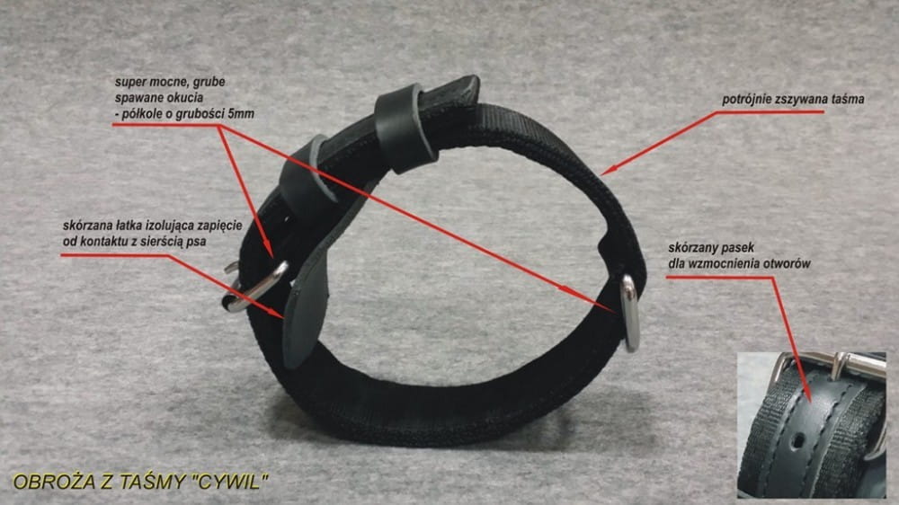 Dingo Gear CYWIL – нашийник от ленти, черен цвят