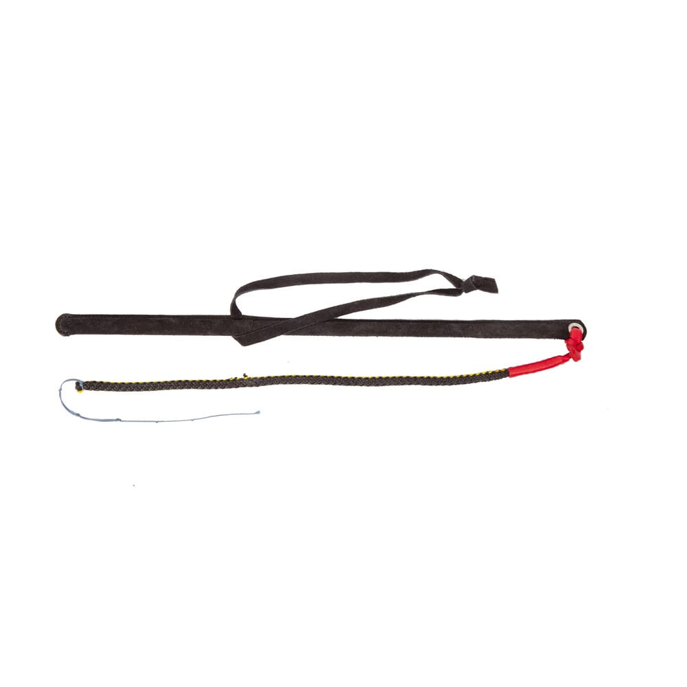 Dingo Gear – тренировъчен камшик с въжен връх, черно-жълт