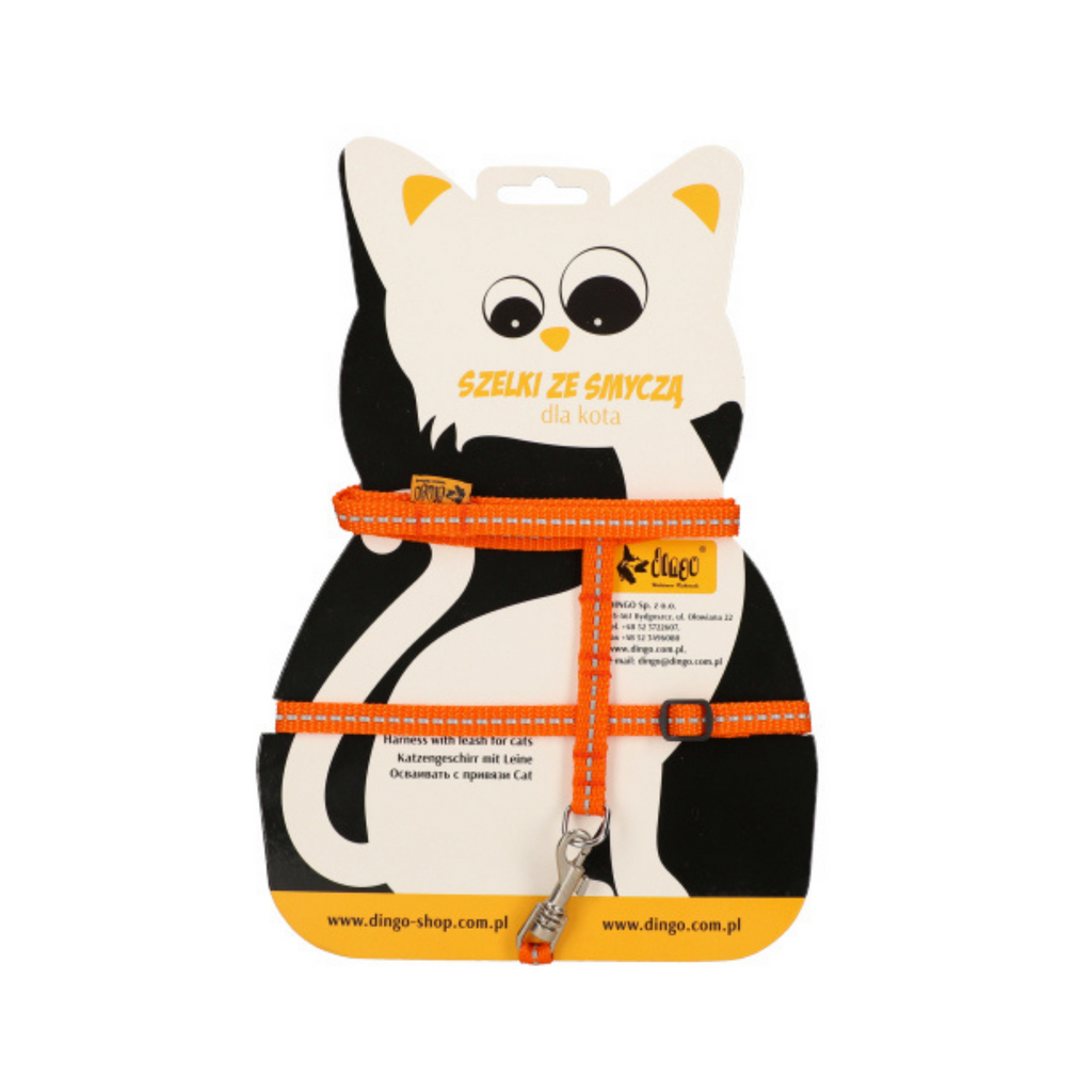 Светлоотразителен колан с каишка за котки "енергия"