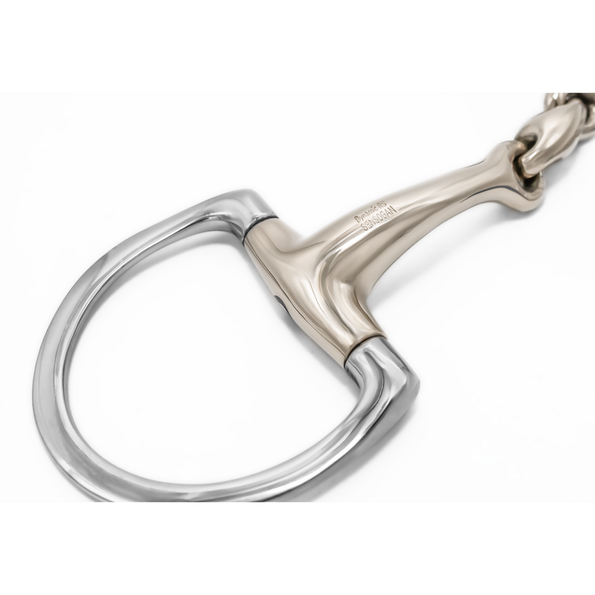 Zăbală Dynamic RS Shine Bright eggbutt cu inele în formă de D, cu o articulație, 16 mm