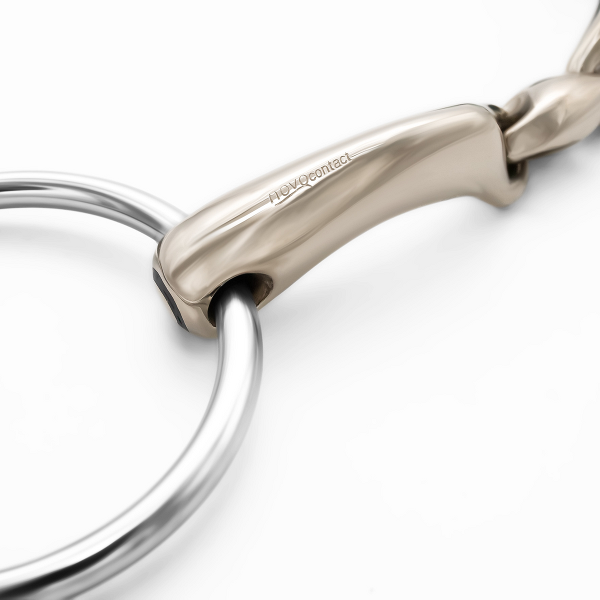 Zăbală novocontact eggbutt cu inele în formă de D, 14 mm, cu două articulații - Sensogan
