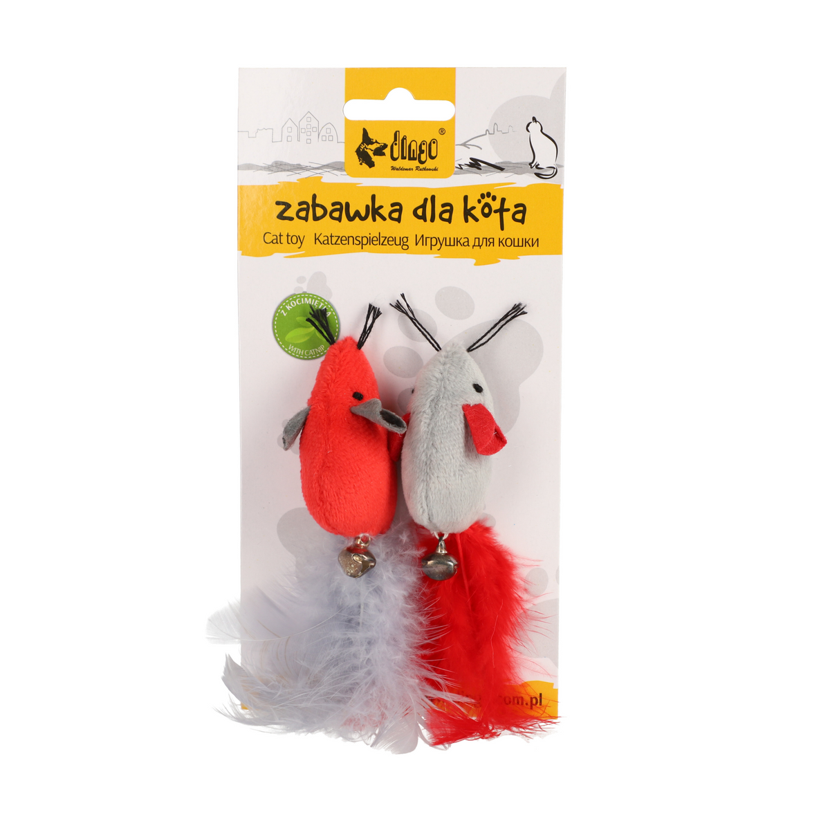 Любовна играчка за котка с перце мишка