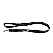 Dingo Gear – Многофункционална разтегателна кожена каишка с дръжка – черна