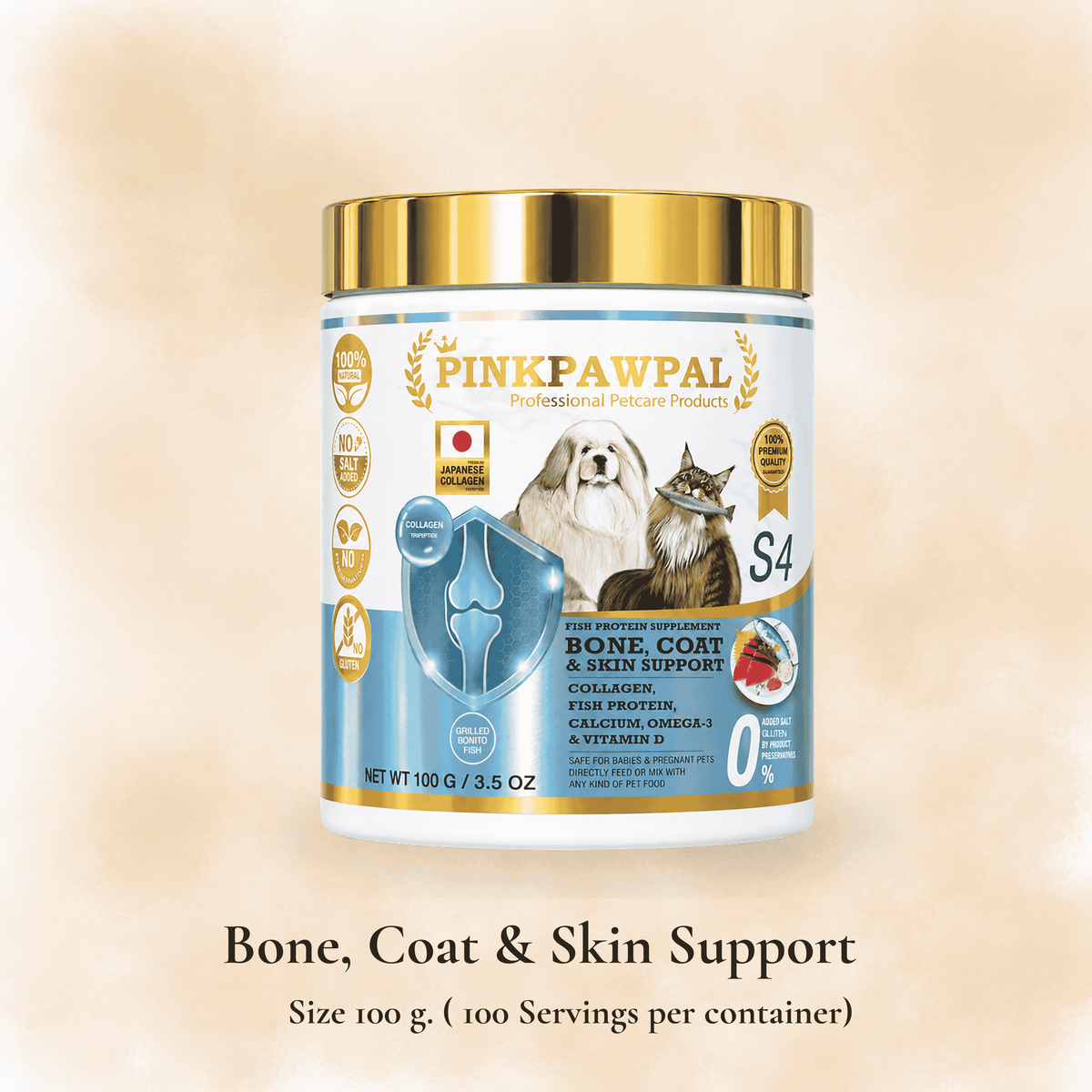 Bone Coat & Skin Support - Добавка за кости, козина и кожа за котки и малки кученца