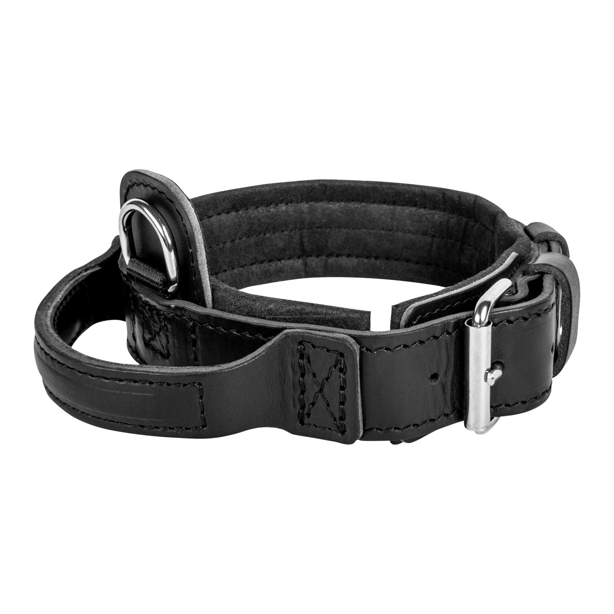 Dingo Gear – DRAGO Collar – Кожен нашийник K9 с дръжка за професионално обучение