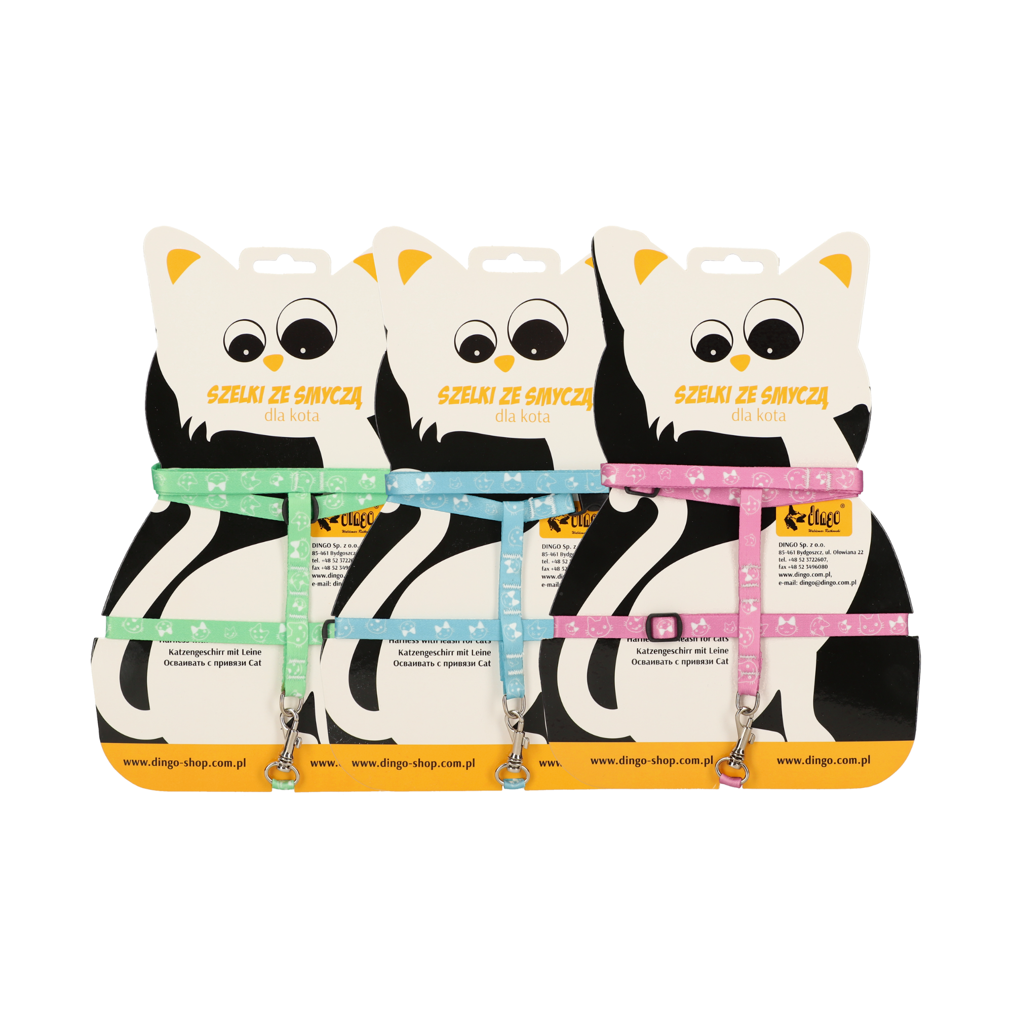 Каишка за каишка "Fun Cat": каишка 1,0 см × 110 см + регулируема каишка за котки